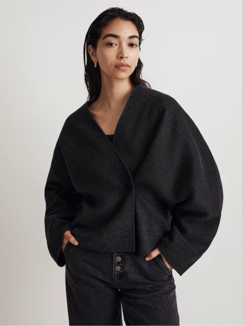 Madewell Double-Faced Wool Wrap Jacket